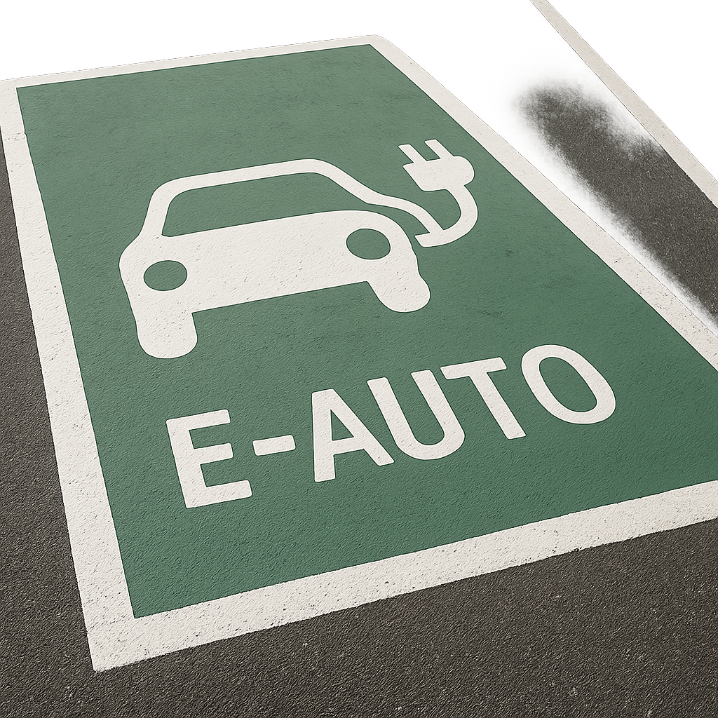 Parkplatz fr ein EAuto mit entsprechender Kennzeichnung