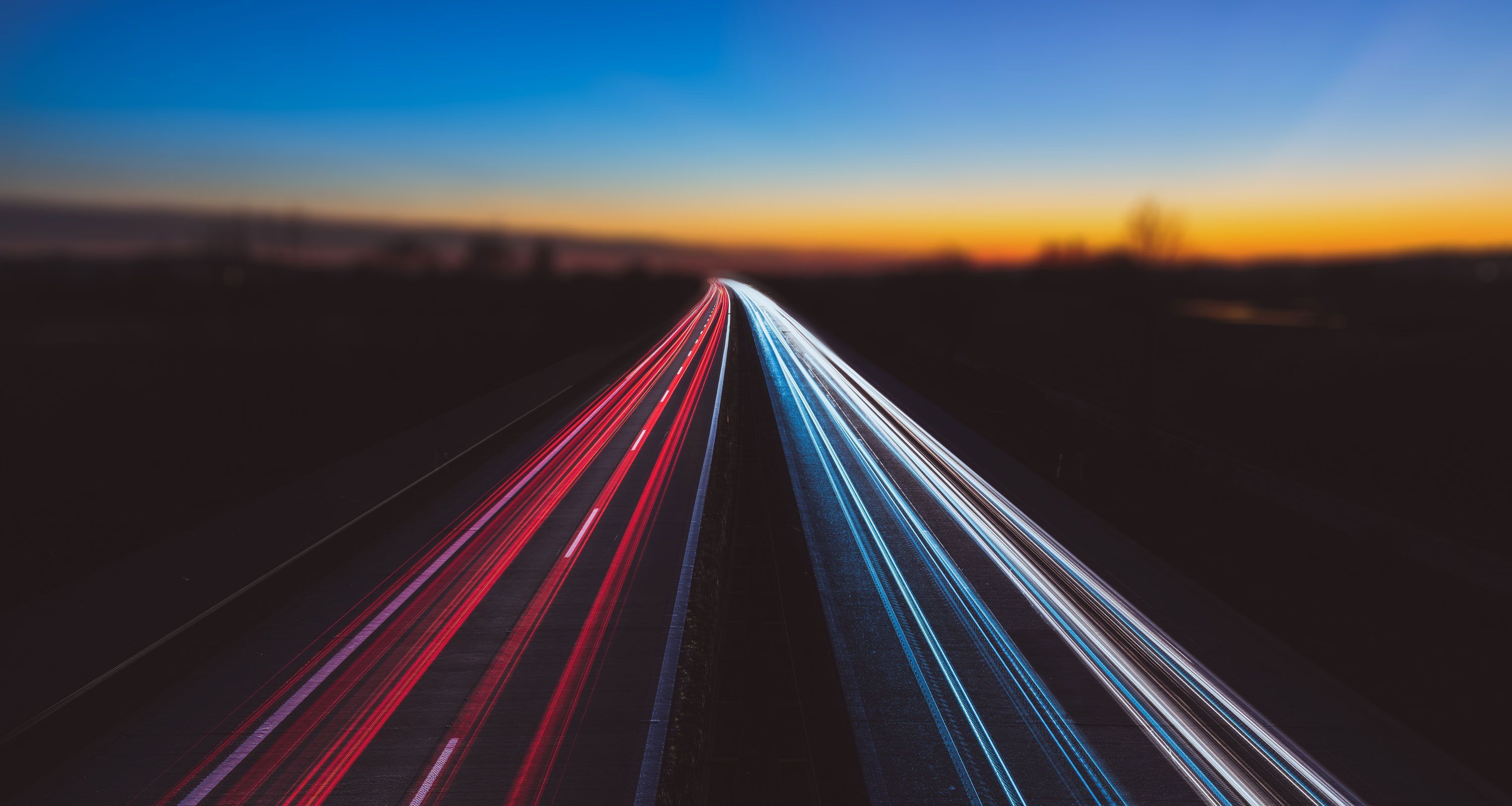 Verkehrsströme mit langer Belichtungszeit